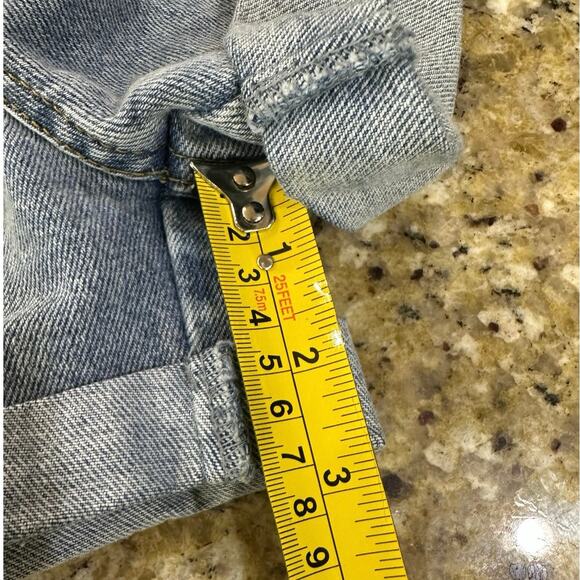 Forever 21 Y2K 90s Size XS High Waisted Belted Paper Bag Denim Jean Shorts - Picture 10 of 13